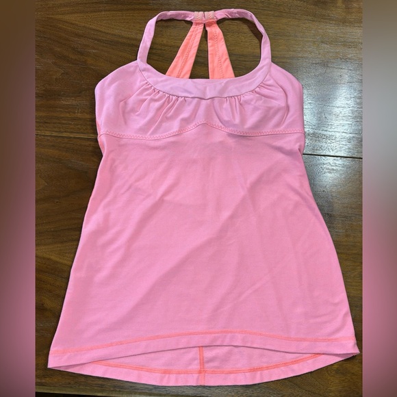 Lululemon Scoop Me Up Tank Heathered Pop Orange/Pop Orange Size 8 Adjustable Bra - Picture 4 of 10